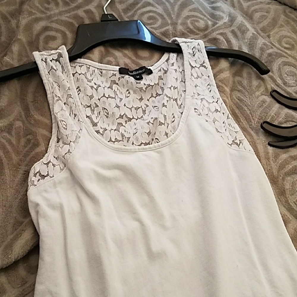 White tank top with designed back